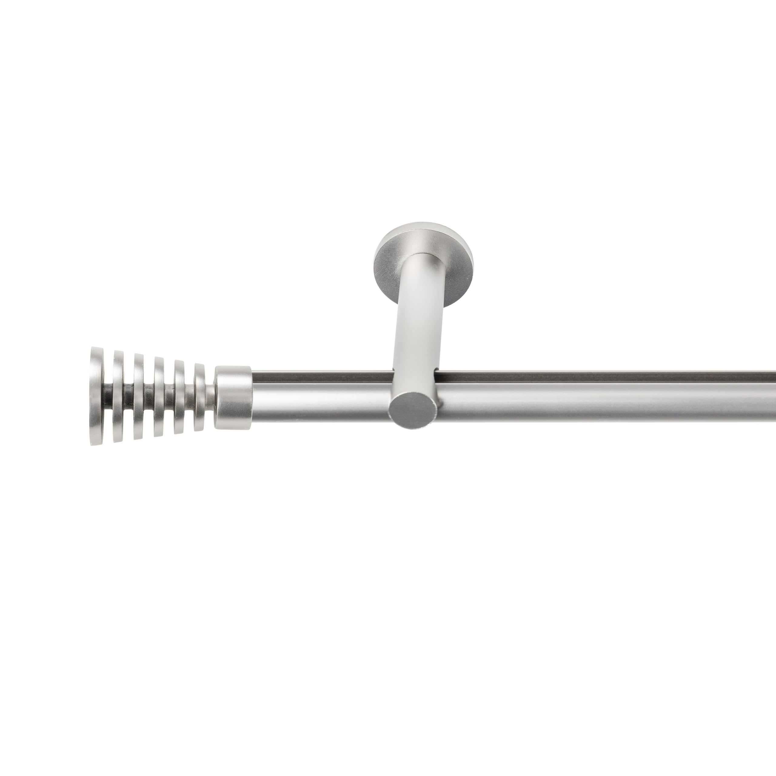SN Deco Gardinenstange Innenlauf Gap, 19 mm, 1-läufig, Stahl, Komplett-Set mit Ringen, Profilträger, 360 cm, chrom matt