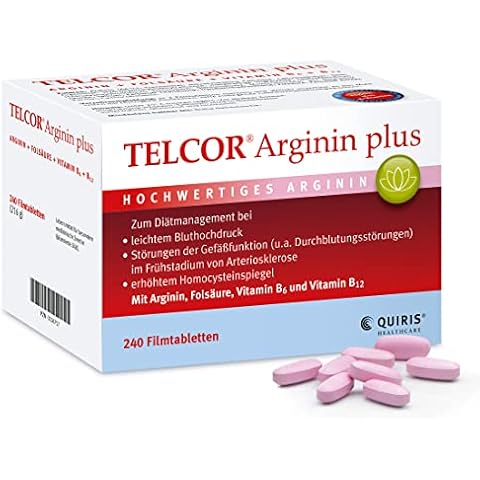 TELCOR Arginin plus, 240 vegane Filmtabletten, bei leichtem Bluthochdruck und im Frühstadium von Arteriosklerose Cover