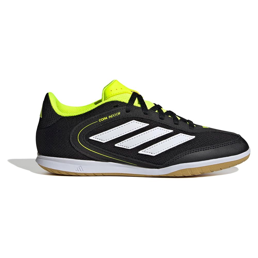 adidas COPA Indoor Court League Football Boots Kids Shoes, core Black/FTWR White/Lucid Lemon, 13.5 UK Child