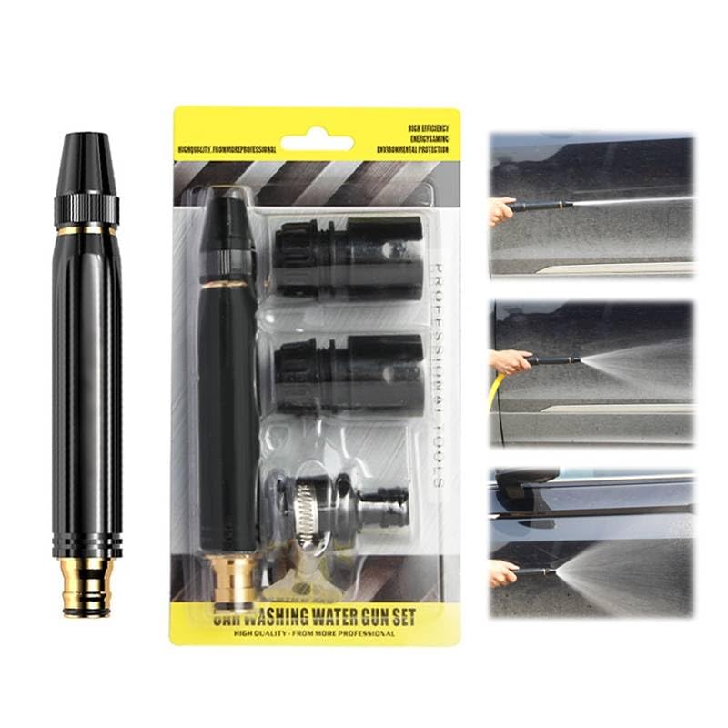 1 PCS High Pressure Wash Gun: Water Hose Pressure Booster with 3 Spray Modes - Adjustable Metal Car Wash Water Gun - Multi Function Sprayer for Watering Plants Patio Floor (1)