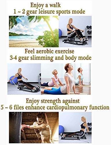 Image of Multi Function Rowing Machine,6 Level Adjustable Resistance 120Kg Max Weight Exercise Fitness Machine Indoor Household Foldable