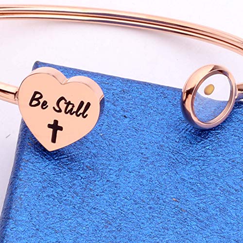 Rose Gold Inspirational Faith Bracelet Jewelry Mustard Seed Flexible Bracelets3