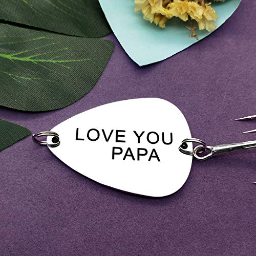 for Father Dad Fishing Lure Gift for Papa Dad Daddy Love You Papa Fishing Lure Hook Fisherman Gift Birthday Thanksgiving Gifts for Daddy Father Papa from Son Daughter