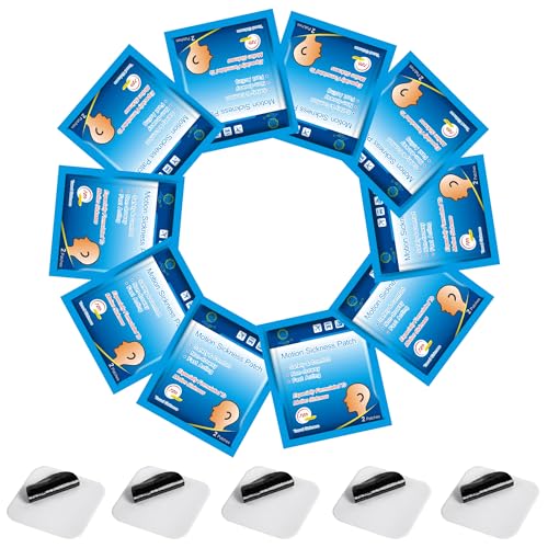 KONGDY 50 Counts Motion Sickness Patches for Kids/Adults, Seasick Patches for Cruise with Waterproof and Non Drowsy, Sea Sickness Patches Behind Ear