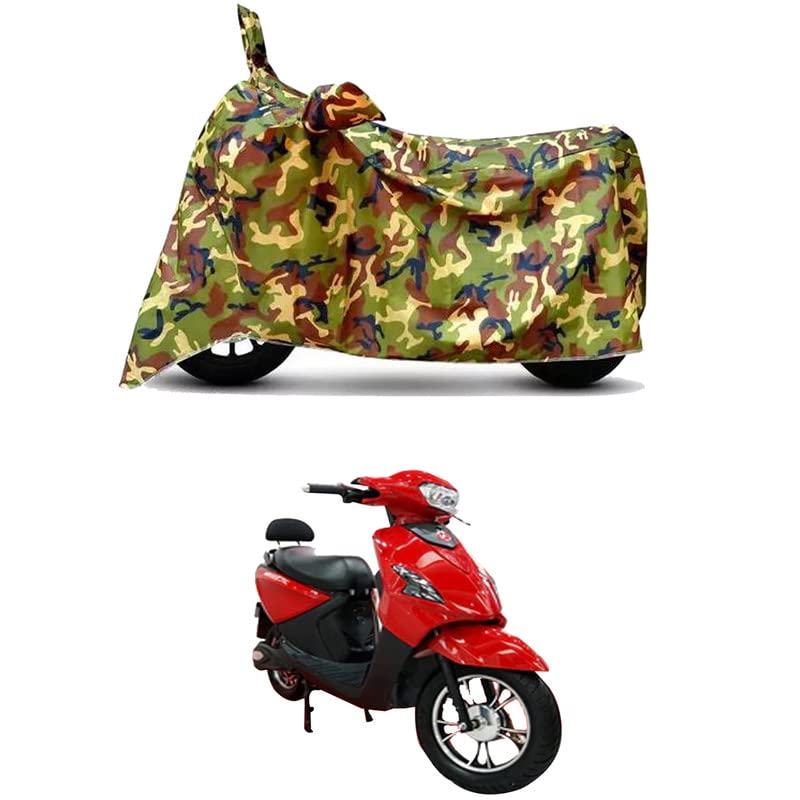 Image of Waterproof 100% PVC Coated Bike Scooty Two Wheeler Body Cover Compatible for Hero Electric AE-75 /UV-Rays /Heat Protection /Birds Dropping /Scratchproof /Dust Proof [6X6 Jungle Print]