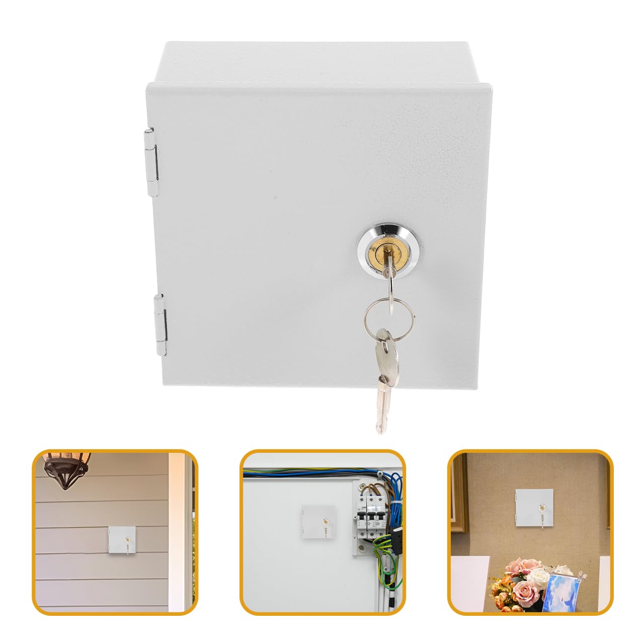 POPETPOP Caja de Acoplamiento Impermeable de Acero Inoxidable para Tomas Eléctricas Exteriores con Cerradura y Llave, Protección contra Robos y Salpicaduras para Cargadores y Interruptores