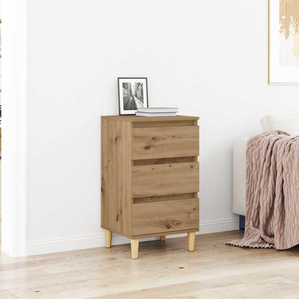 Armadio da notte rovere artigianale in legno ingegnerizzato 40 x 35 x 70 cm con cassetto e ripiano, mobiletto salvaspazio per camera, soggiorno e ufficio, consolle portaoggetti moderno