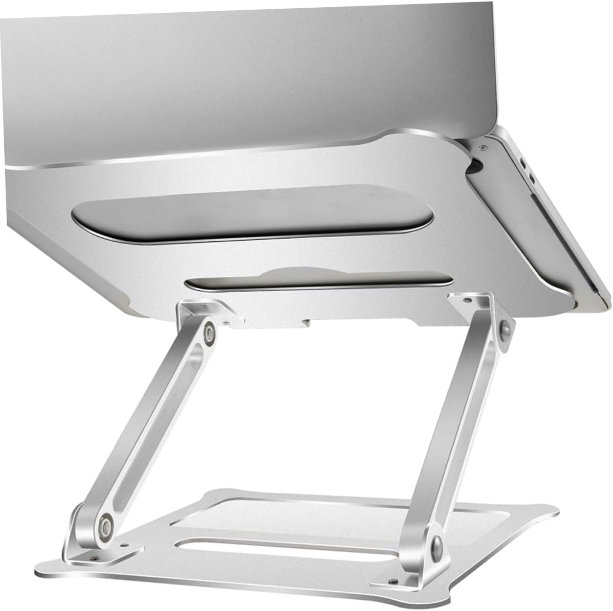 Foldable Aluminum Alloy Laptop Stand Height Laptop Holder for Home Office and Travel Use Lightweight Design to Prevent Overheating Silver