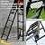 xixi-home Telescoping Ladder Aluminum Extension Ladder with Non-Slip Feet,Free to Move Telescopic Step Ladders Portable Lightweight Collapsible Ladder for Home,Work?Aluminum-6.5FT?