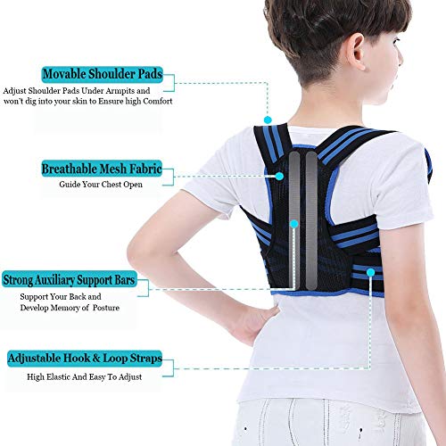 Lexniush Professional Posture Corrector For Kids, Adjustable Upper Back Posture Brace For Teenagers Boys And Girls Under Clothes Spinal Support To Improves Slouch, Prevent Humpback, Relieve Back Pain #TOP2