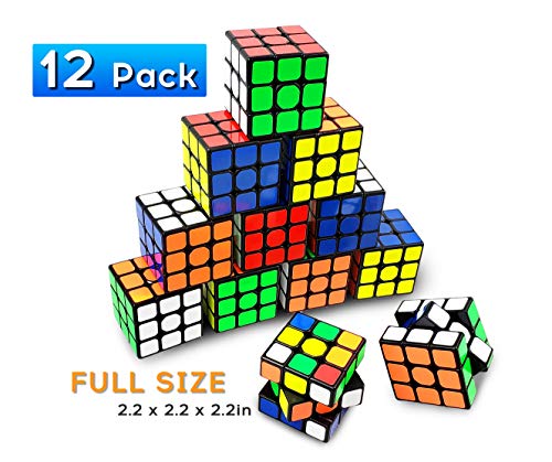Full Size 3×3×3 Cube Set, Puzzle Party Toy, STEM Toys Educational Party Favor School Supplies Puzzle Game Set for Kids and Adults (12 Pack)