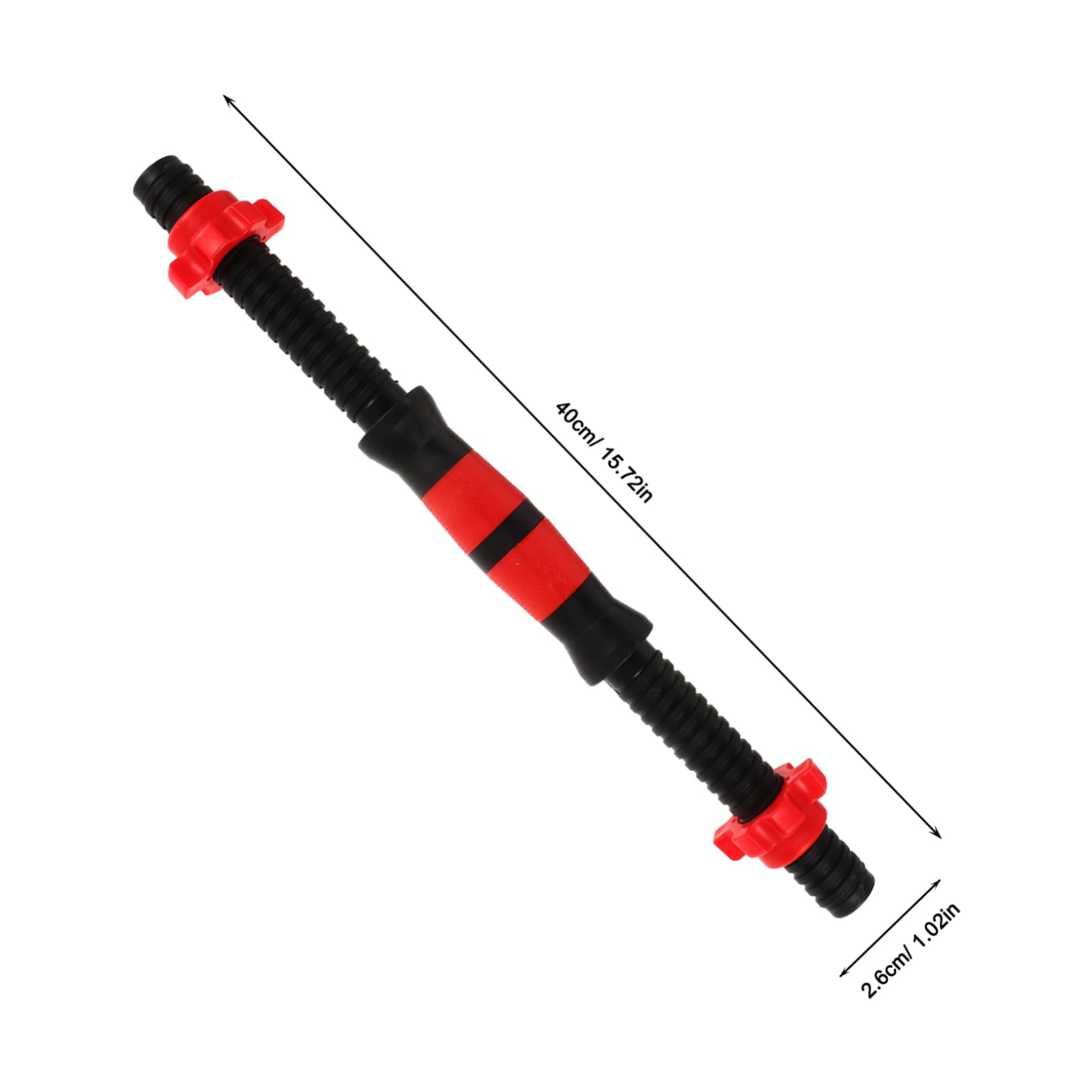 GOOHOCHY Dumbbell Rod with Threaded Bar 40cm Length Spinlock Collar Set of 4 Nuts for Weight Lifting