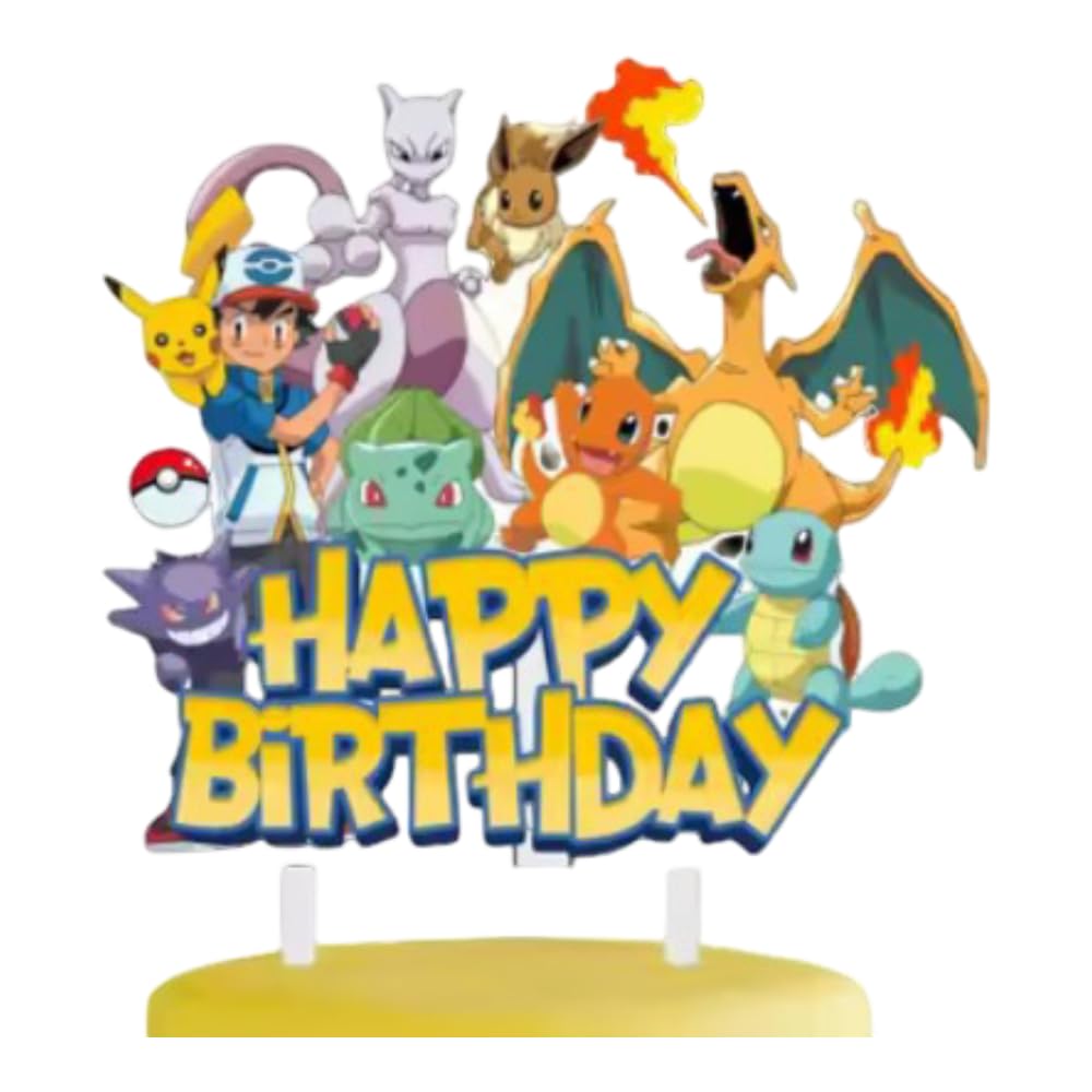 Pokémon Party Supplies | Birthday Cake Toppers | Design 6