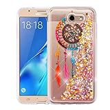 Wydan Case for Samsung Galaxy J7 Sky Pro, Perx, J7 V, J7 Prime, Halo, J7 2017 - Slim Hybrid Liquid Bling Glitter Sparkle Quicksand Waterfall Shockproof TPU Phone Cover - Dreamcatcher