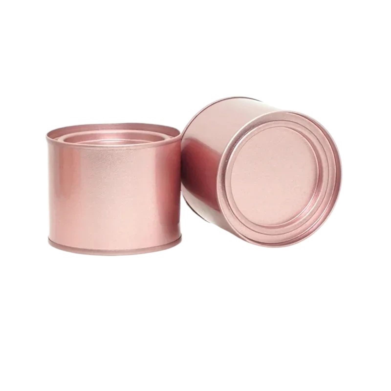 UBOHUZ 12pcs 50ml Metal Sealed Jars Food Coffee Tea Jar Chocolate Candy Gift Boxes Cosmetic Candle Containers Jewelry Storage Box for Tea, Coffee(Pink)