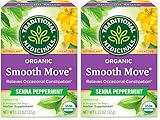 Traditional Medicinals Tea, Organic Smooth Move Peppermint, Relieves Occasional Constipation, Senna, 16 Tea Bags (Pack of 2)