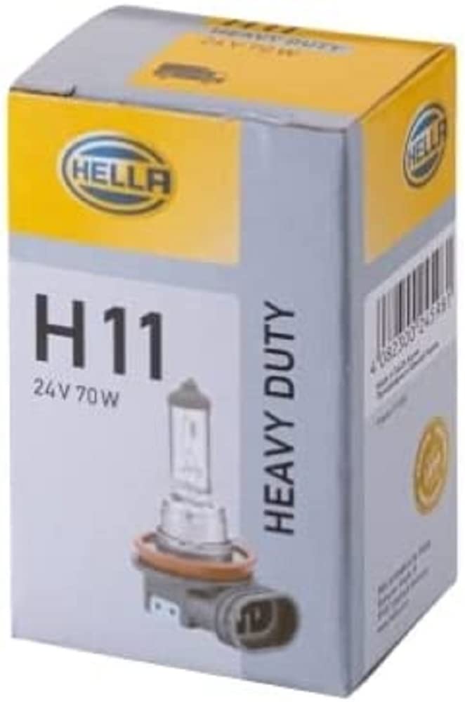 HELLA 8GH 008 358-241 Bulb - H11 - Heavy Duty - 24V - 70W - Socket Type: PGJ19-2 - Box - Quantity: 1