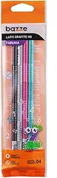 Lapis Grafite Bazze HB Tabuada Polybag com 4 unidades