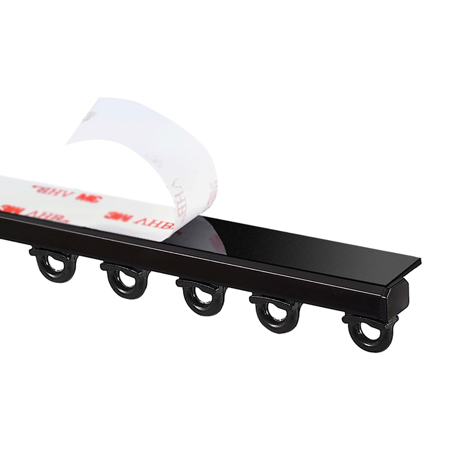 Bcofo Self Adhesive Curtain Track No Drill Premium Strength Aluminum Ceiling Curtain Track,Curtain Rods,Ceiling Mount,Adhesive Curtain Rod (Non-Flexible) for Smooth Ceiling Or Wall(Black,1.7m(5.6ft))