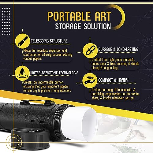 Flexzion Portadocumenti tubo nero per poster