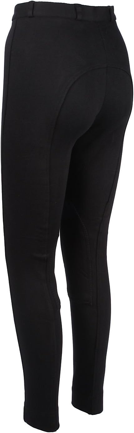William Hunter Women's Cozi Plain Black Jodhpurs, Size 8 (UK), Waist 30, Inseam 28 inches, Low Rise, Stretchy (95% Cotton, 5% Elastane), 1 Pocket, Equestrian, Everyday Wear