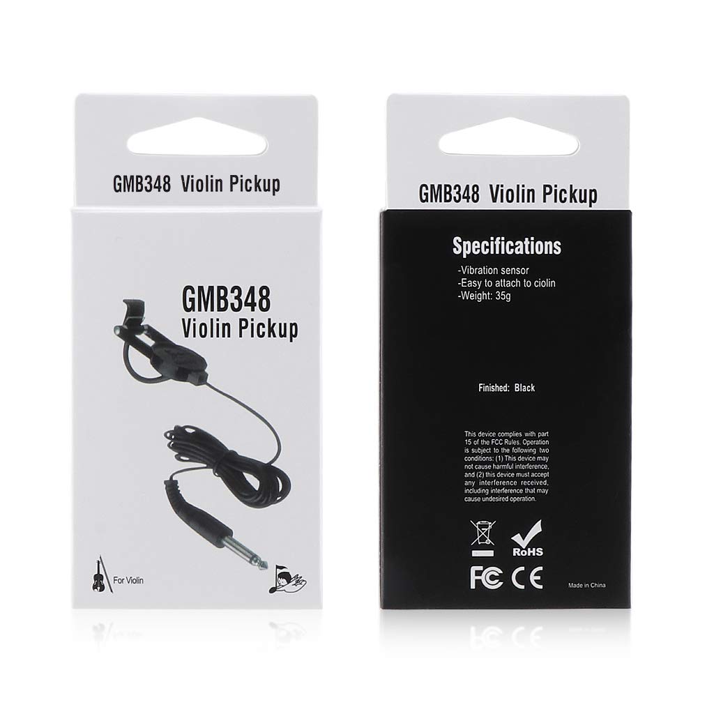 Alnicov WCP-60V Micro à clipser pour violon avec prise jack 6,35 mm pour guitare folk acoustique, ukulélé, violon