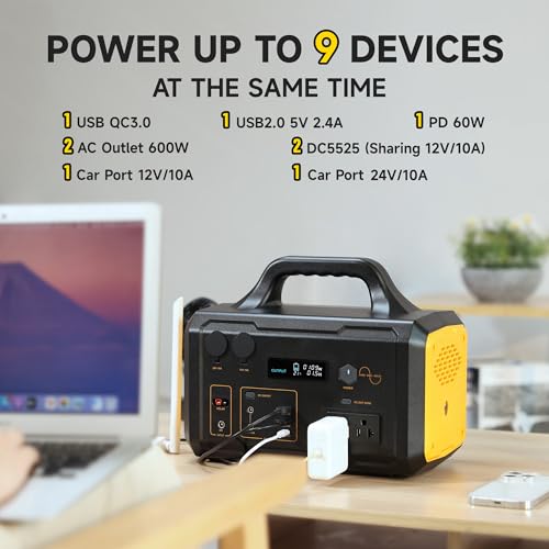 Solar Generator 642Wh Portable Power Station with Solar Panel Included, Solar Powered Generator Lithium Battery with 120V AC Outlet for RV Camping Outdoor Hiking Home Emergency Backup - Image 3
