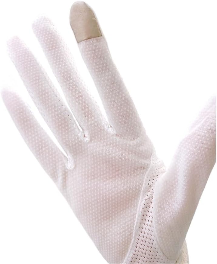 Lace Gloves Women's Thin Driving Touch Screen Breathable Ice Silk Riding Tram Gloves(E)