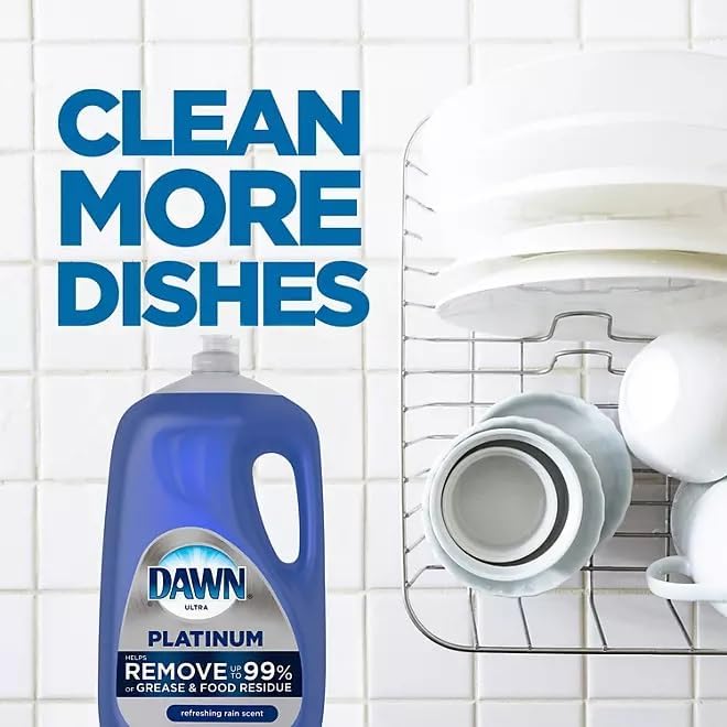 Miniatura 4 de ZIMRIT - Jabón líquido para lavavajillas Dawn Platinum, clip de cable con lluvia refrescante