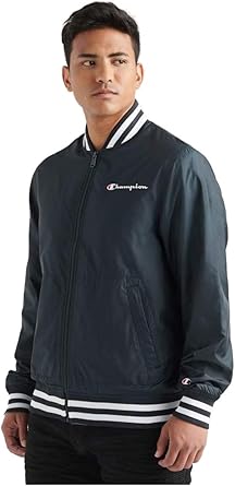 men's champion satin baseball jacket