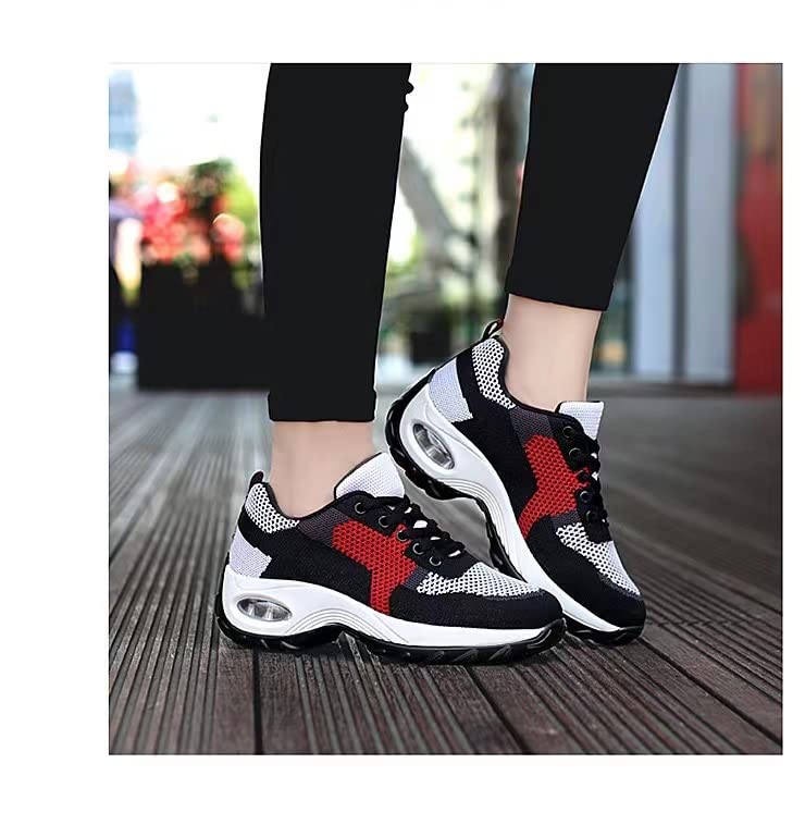 BORAMAX Running Shoes Women Tennis Shoes Lace Up Sneakers Shoes Breathable On Solid Slip Casual Women‘s Fashion Lightweight 7