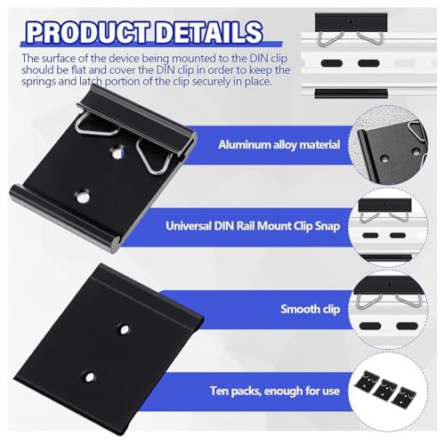 Clip de relais Din Rail 35mm pour bloquer les interrupteurs instables avec pince fixe - 5