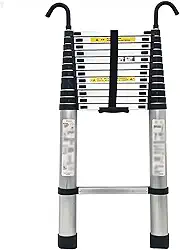 Escadas telefônicas, escadas com gancho destacável, escadas dobráveis multiuso para motorhome/loft, casa/sótão, carga máxima de 150 kg/150 kg/a/1,9 m