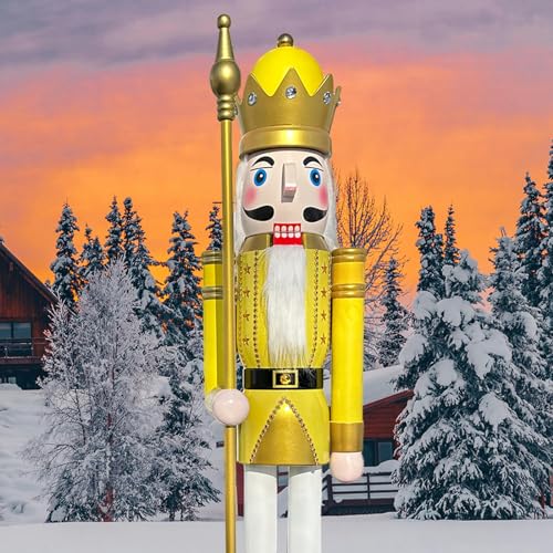 4 Füße Riesen Holz Nussknacker König/Soldier K26