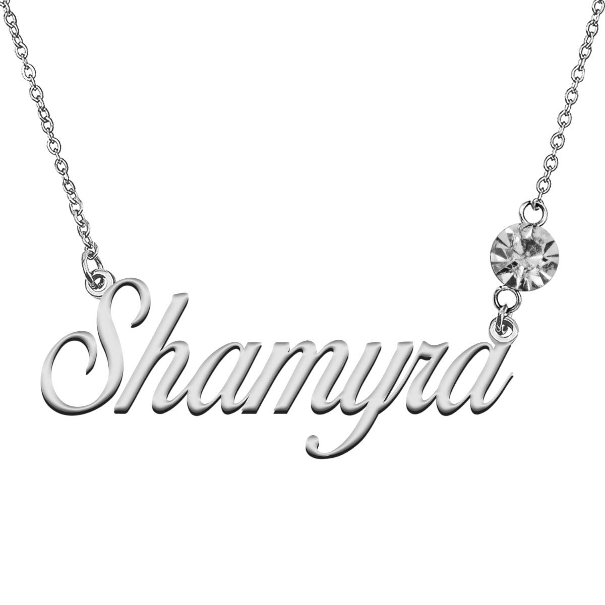 LikeFun Personalized Birthstone Name Necklace in Gold Silver Unique for Her