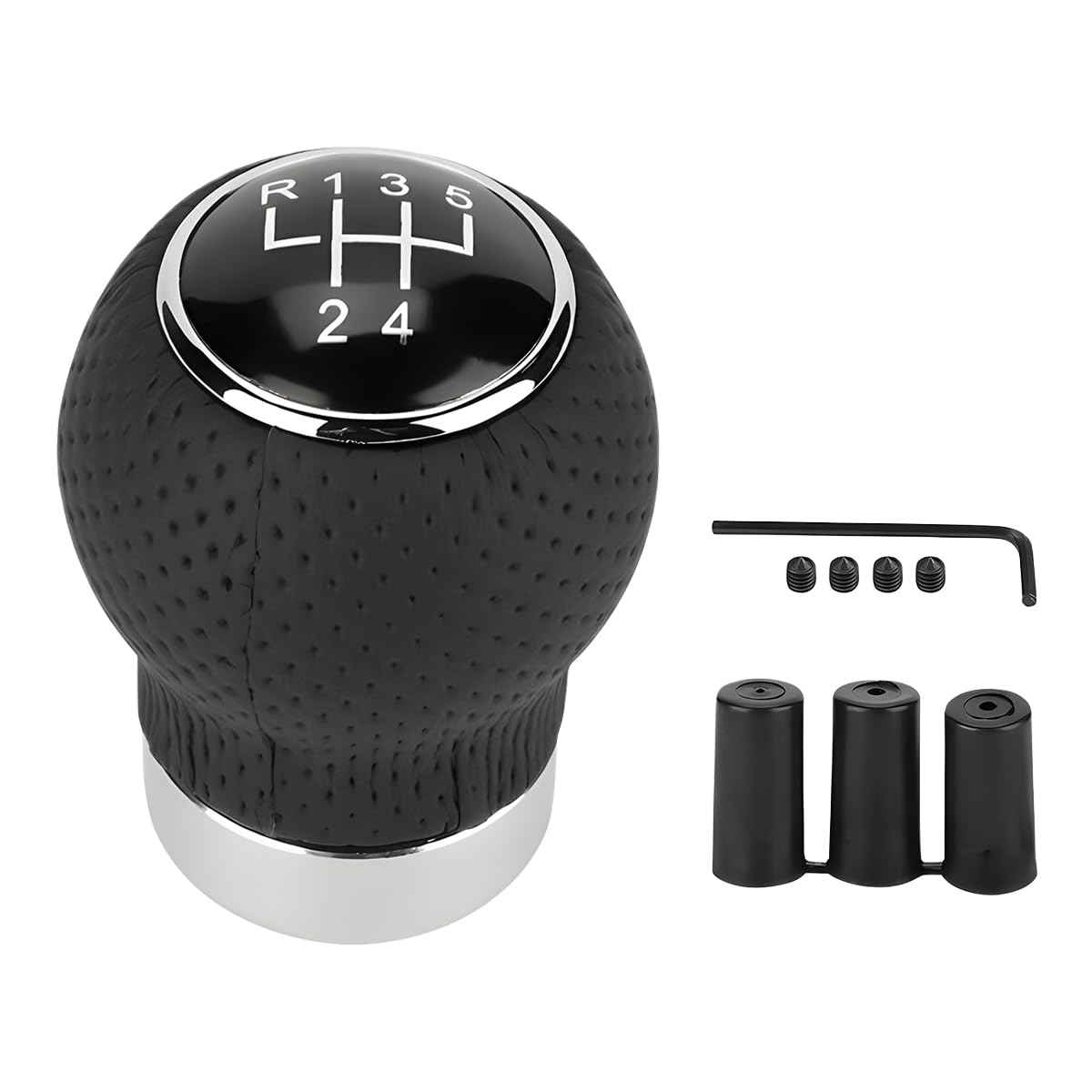 Pomello Cambio Auto In Alluminio Con 4 Adattatori - Manopola Cambio Manuale 5 Marce, Design Ergonomico Antiscivolo - Foto 12