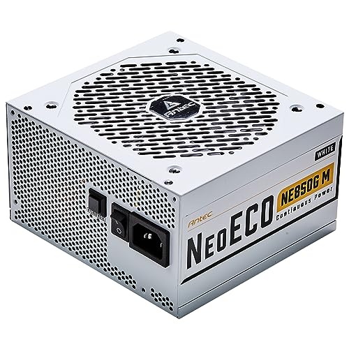 Antec NeoECO Series NE850G M White, 80 Plus Gold Certified, 850W Full Modular with PhaseWave Design, Japanese Caps, Zero RPM Manager, 120 mm Silent Fan, ATX 12V 2.4 & 7-Year Warranty -  PS-NE850GW