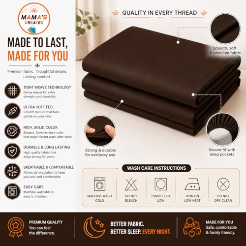 Image of Double Size Bed Sheet - 600 Thread Count Single Flat Sheet Only - Long Staple Egyptian Cotton Top Sheet Wrinkle & Fade Resistant - Chocolate