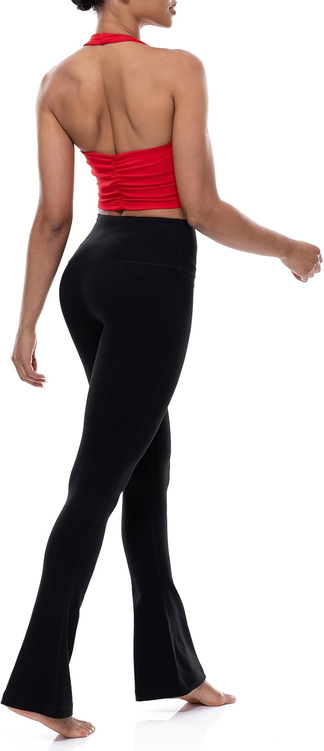 Ukaste Women's Petite Mini Flare Pants 26"/ 28"/ 30" - High Waist Slim Casual Lounge Bootcut Yoga Leggings - Image 4