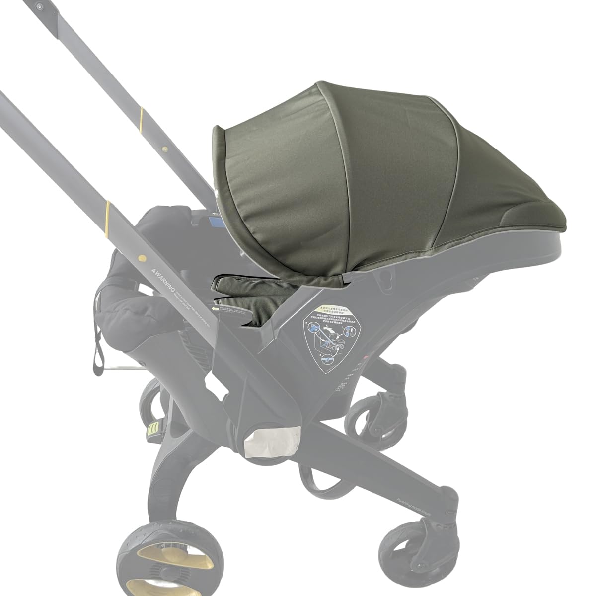 Tettuccio di ricambio per passeggino Doona X/Doona+/Doona i, parasole estensibile a 4 segmenti, lavabile in lavatrice, accessori per passeggino con spalline (verde oliva, per Doona+/i)