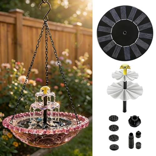 Fuente solar para aves: cascada decorativa para llenar de vida y colibríes tu jardín 4