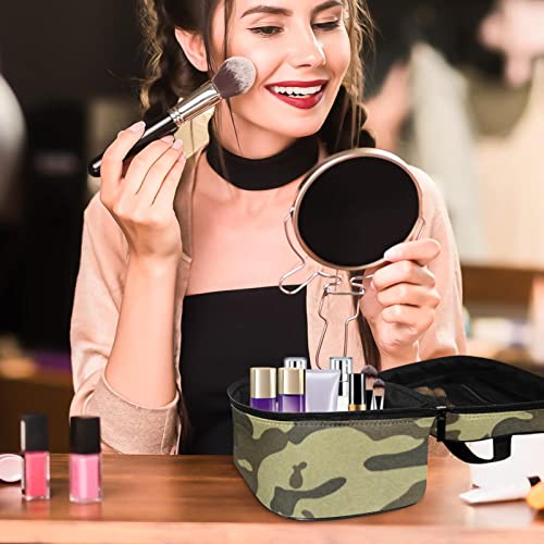 Sac de maquillage camouflage double fermeture éclair pour voyage