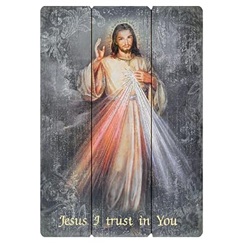 CB Catholic Inspirational Wood Pallet Sign, Large, Divine Mercy Cover