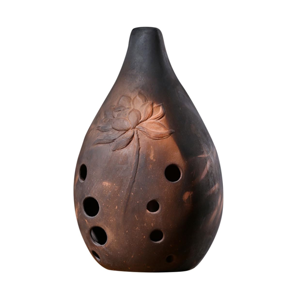 Toddmomy Flauta Xun de Cerámica Instrumento Antiguo de Viento en Tono G 10 Agujeros Ocarina Profesional para Principiantes, Adecuado para Músicos y Amantes de Varios Varios estilos
