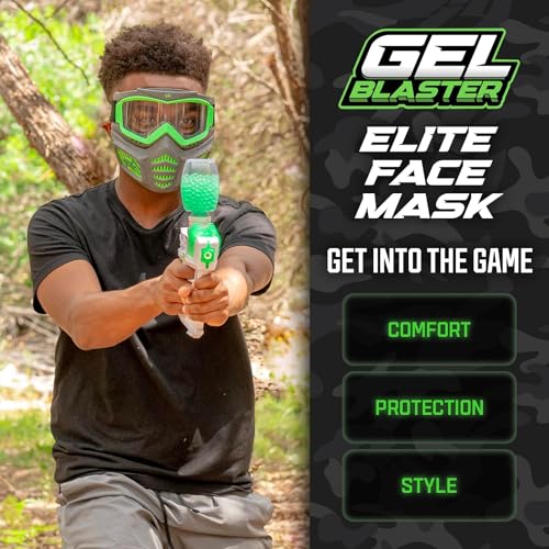 Gel Blaster Elite Face Mask, Glow in The Dark Tactical Face Mask with Detachable Goggles & Adjustable Headband - Image 2