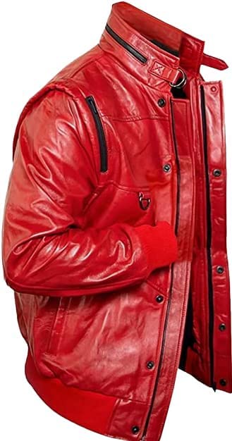 Johnny Lawrence karate kid Red Faux Leather Jacket For Mens2