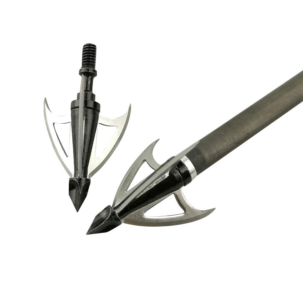 6/12pcs tir à l'arc Pointe de flèche 100 Grains Broadheads en Acier Chasse Conseils de flèche pour Arc à poulies arbalète Chasse