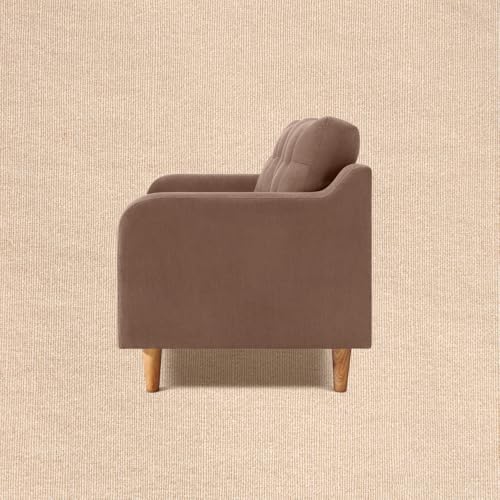 Image of Duroflex Ease Plus - 2 Seater Sofa Set for Living Room | 3 Year Warranty | Premium Wooden Frame Sofa | Anti-Pilling Fabric, Fade & Termite Resistant | Comfortable & Durable Couch - Cocoa Brown