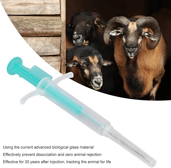 Haustier ID Microchip, tragbare leichte Haustier Microchip Implant Kit für Katzen Hunde Kaninchen Kuh Schwein Mikrochip Implantat Kit für die Verwaltung und Verfolgung von Tieren(1.4x8mm)