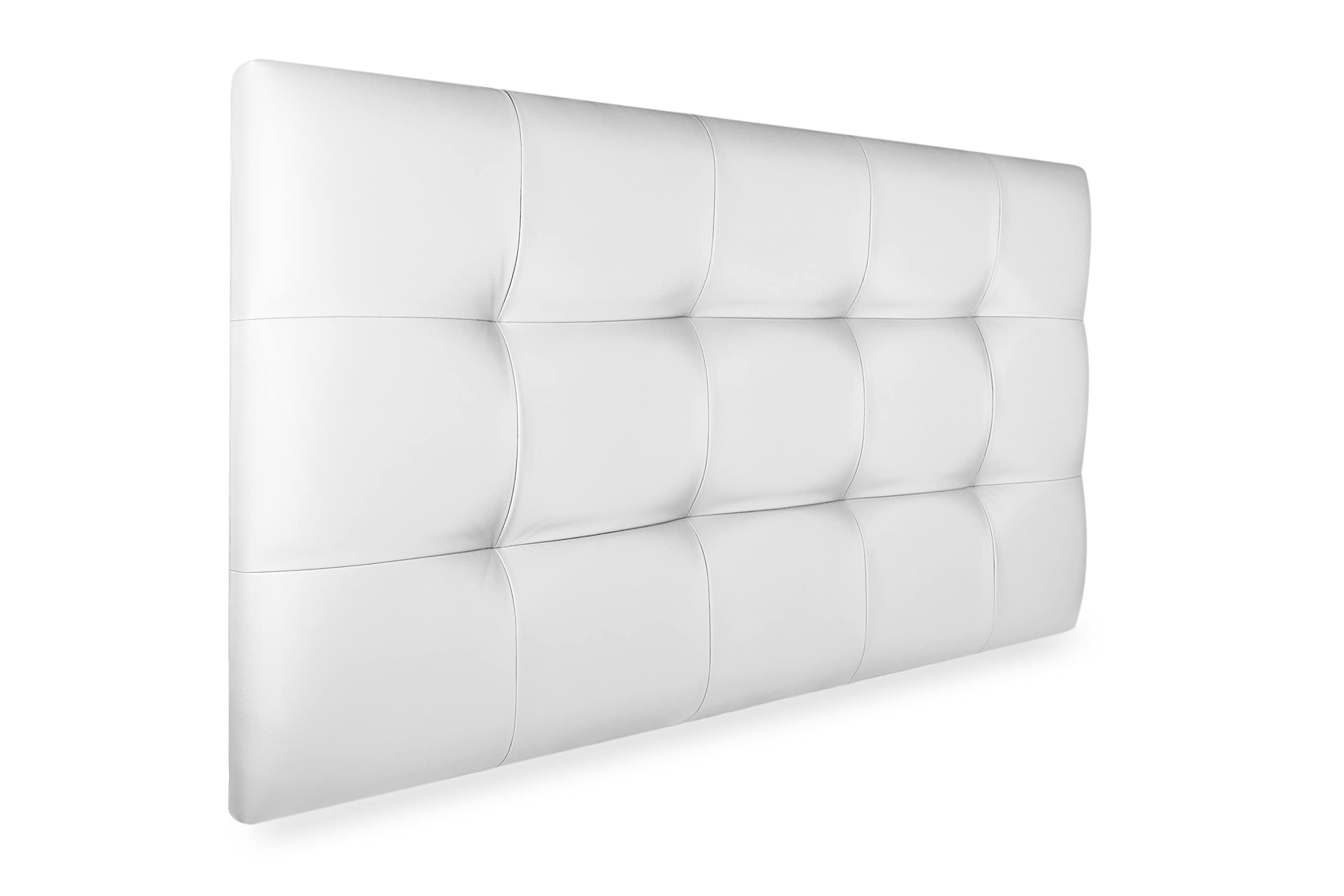 DecorQUALITY Cabecero Cama tapizado Polipiel Mod. Texas Big 90 135 150 165 180 2000 (Blanco, 135 * 70)